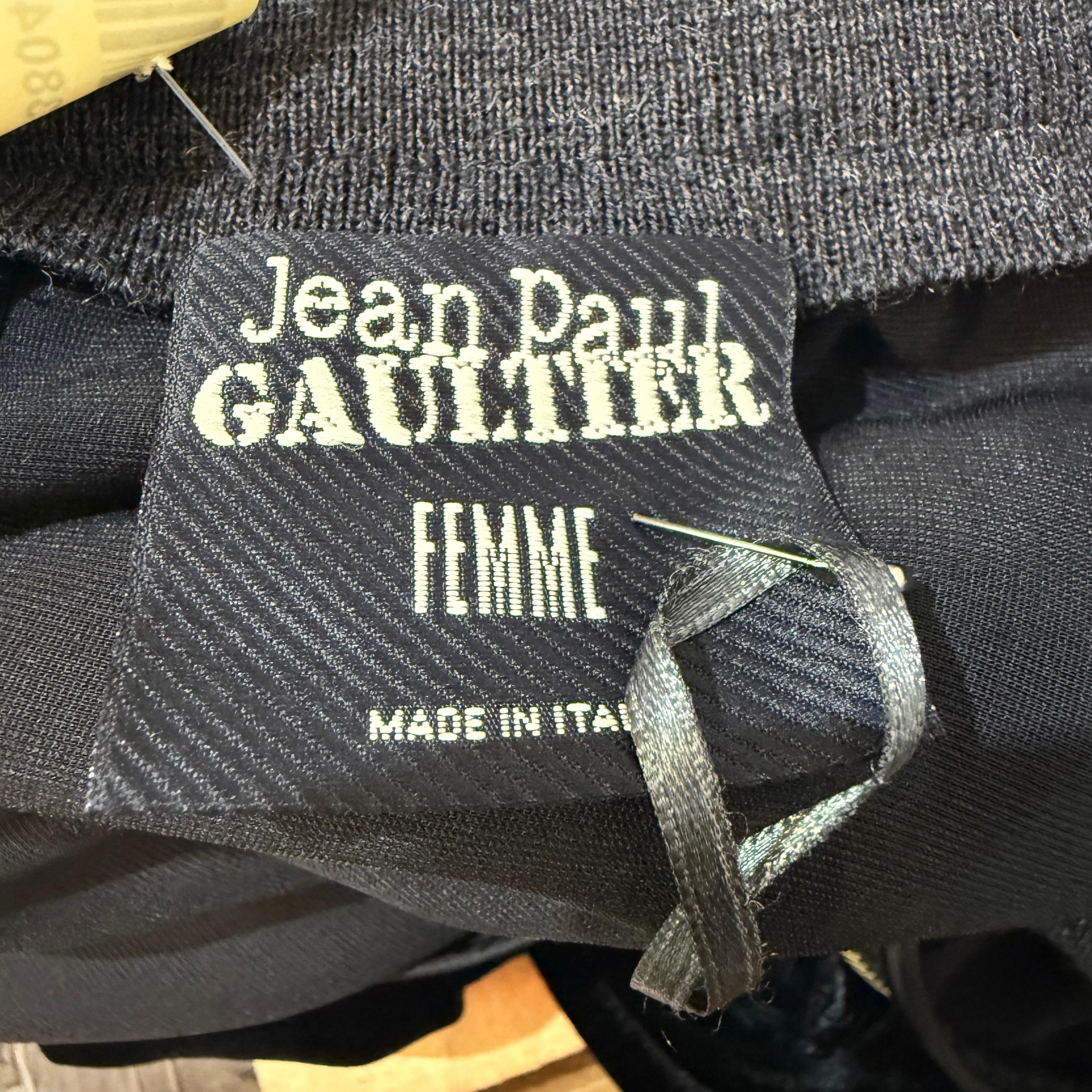 Jean Paul Gaultier Schwarzer und grauer Samtrock FR 38 / IT 42 im Angebot 2