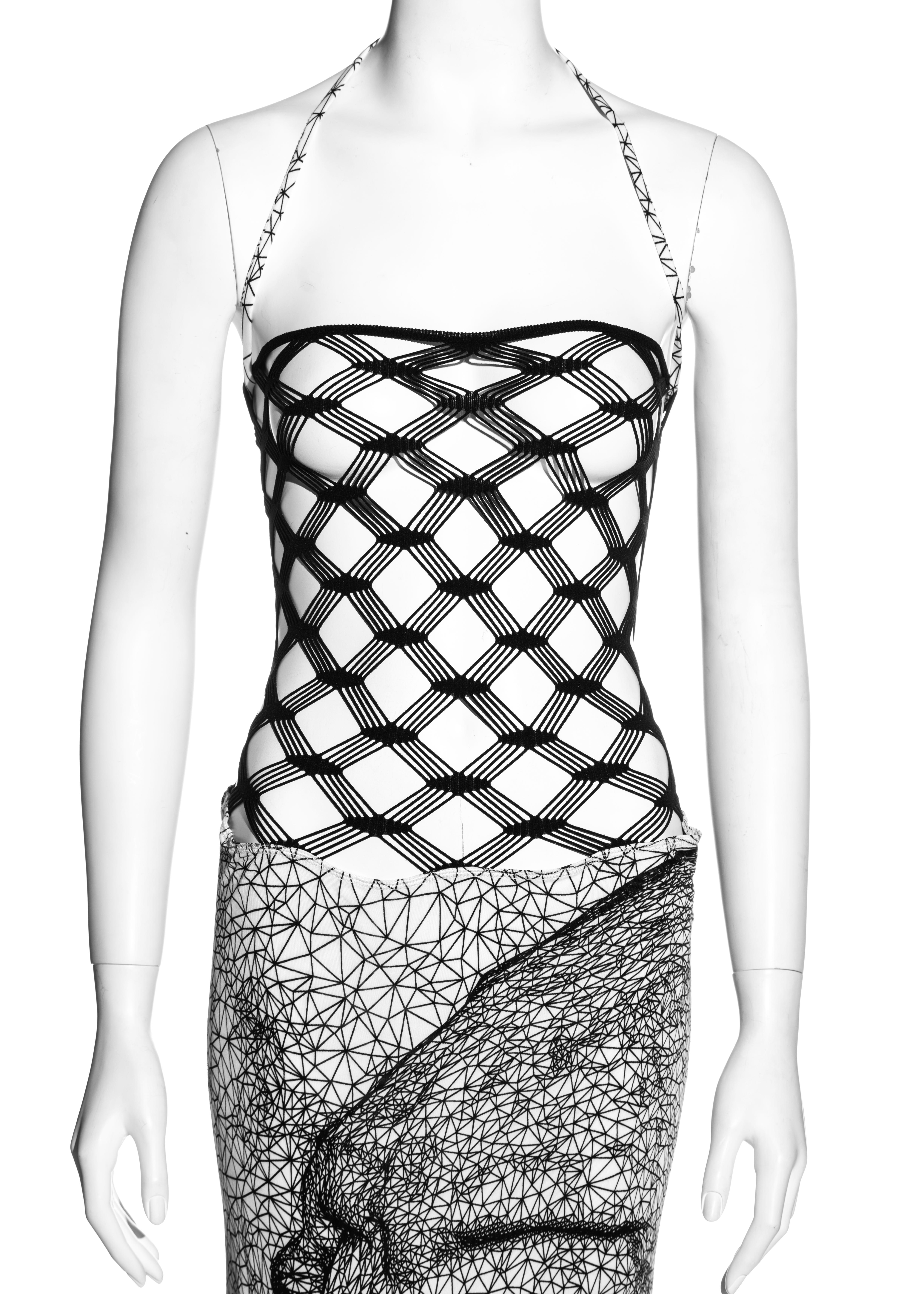 jean paul gaultier black and white dress