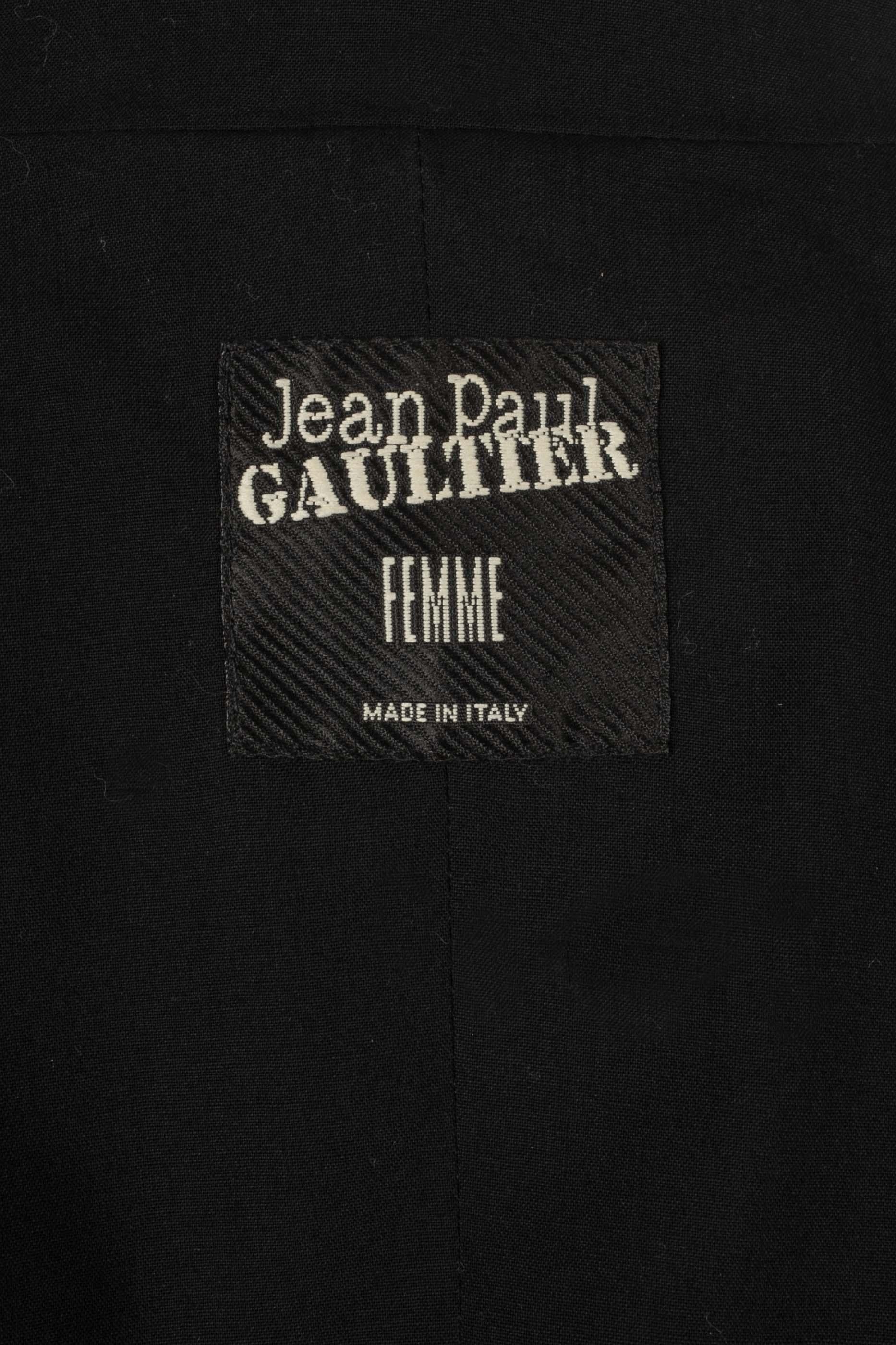 Jean Paul Gaultier Jeans, giacca in lana mista nera in vendita 4