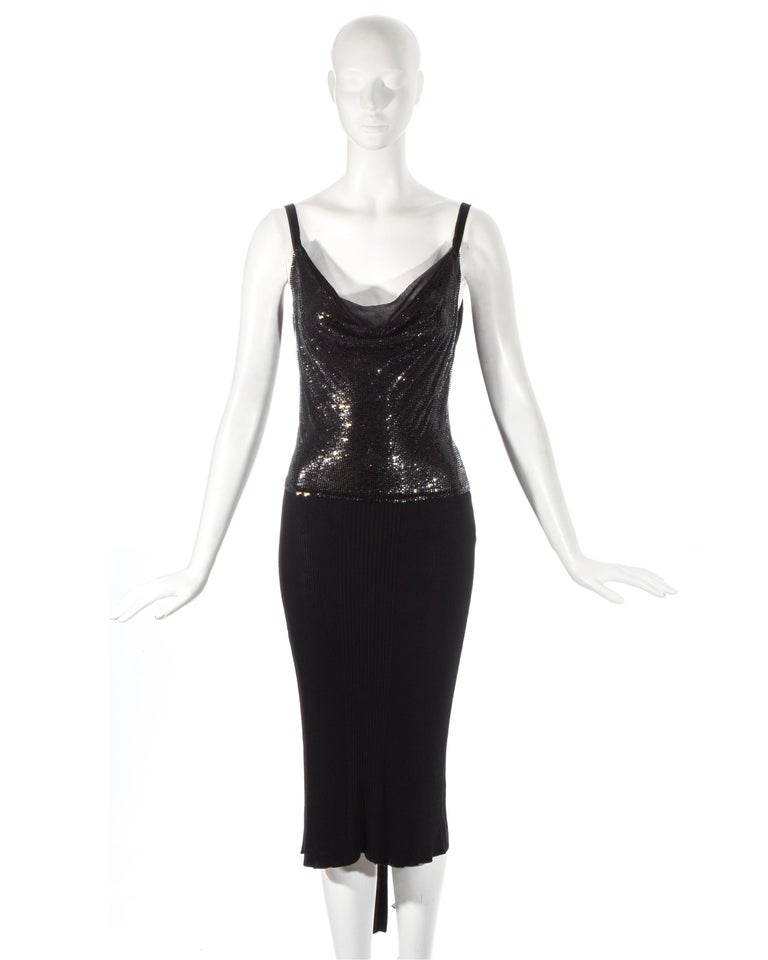 Jean Paul Gaultier black chainmail and knitted evening dress, c. 2000s ...