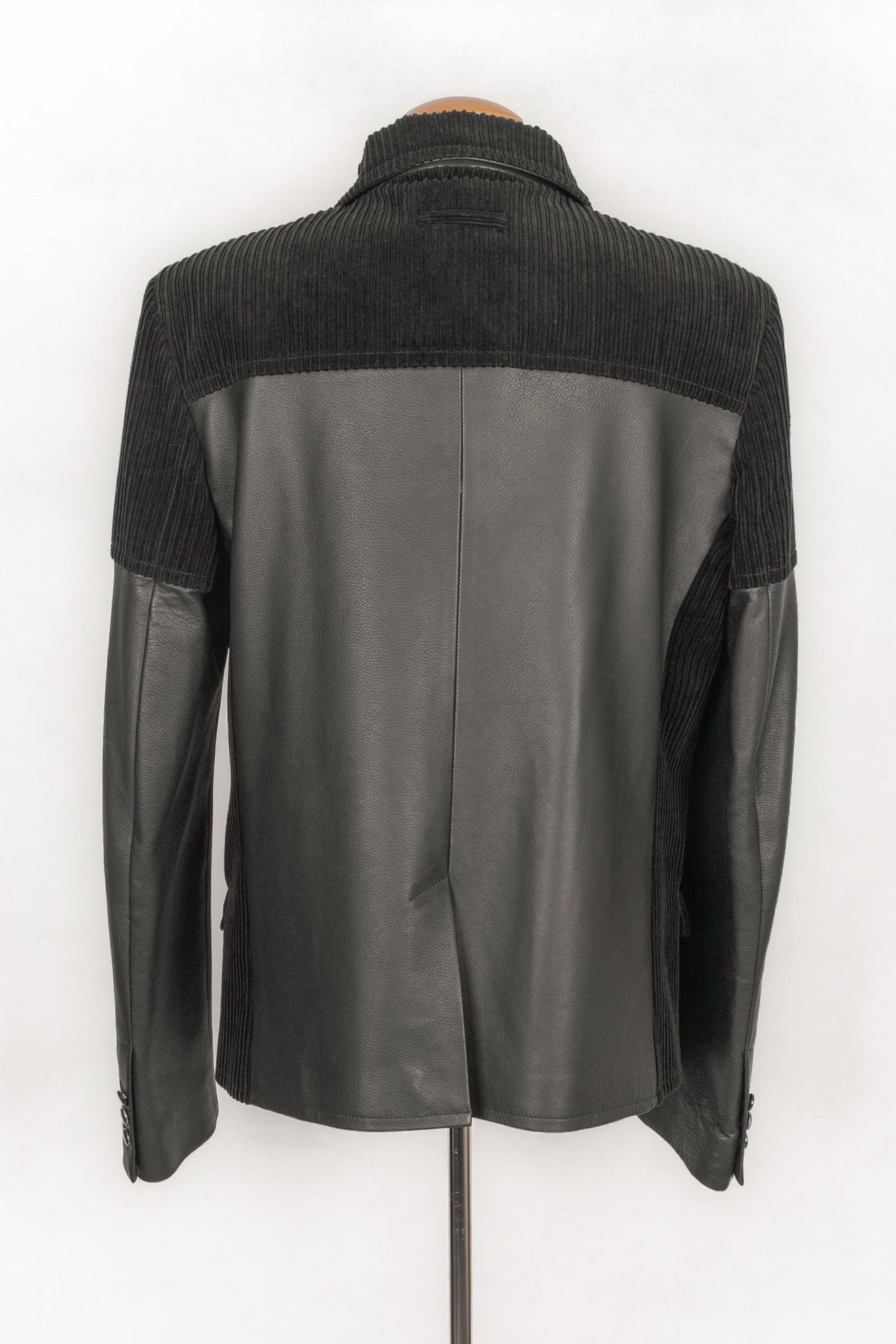 Jean-Paul Gaultier Black Corduroy Men Jacket, 2012 In Excellent Condition For Sale In SAINT-OUEN-SUR-SEINE, FR