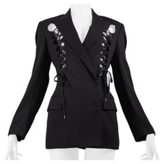 Vintage Jean Paul Gaultier Black Corset Front Double Breasted Blazer