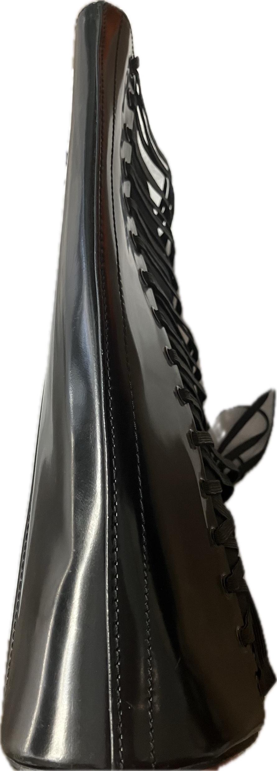Jean Paul Gaultier Black Corset Leather Shoulder Bag For Sale 7