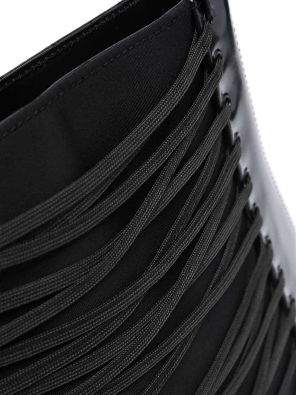 Women's or Men's Jean Paul Gaultier Black Corset Leather Shoulder Bag For Sale