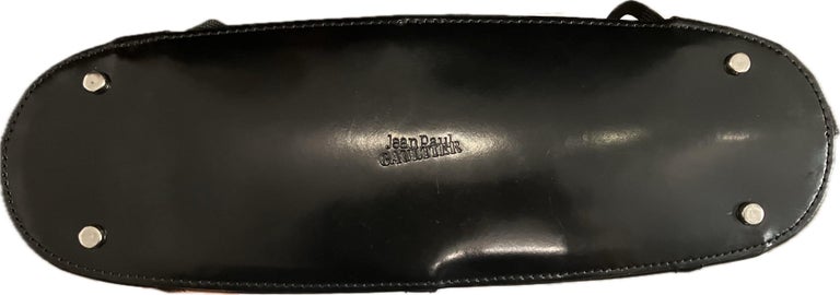 Sac Bandoulière Vintage Jean Paul Gaultier En Cuir De Veau Noir - Style Messenger, Occasion