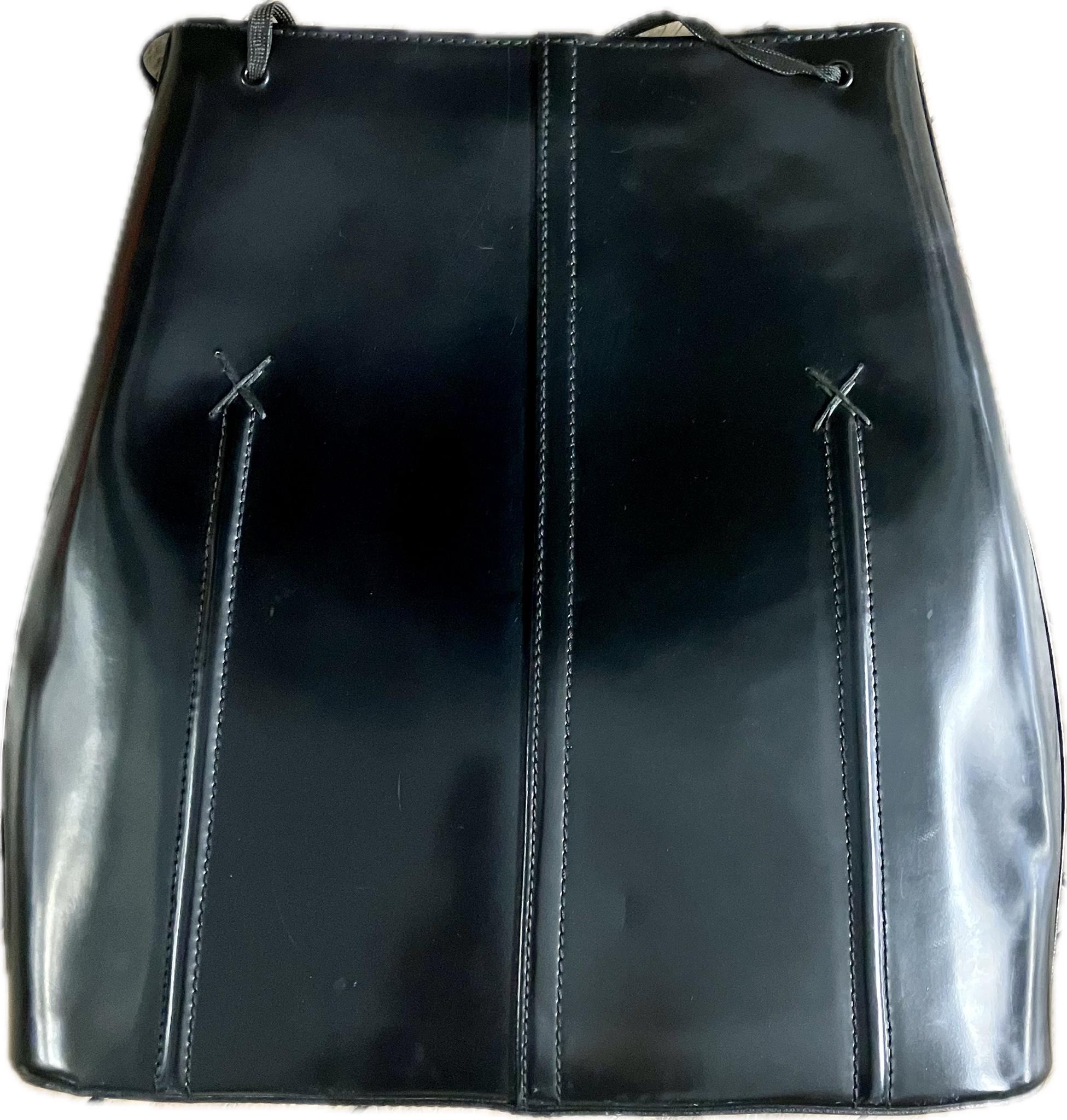 Jean Paul Gaultier Black Corset Leather Shoulder Bag For Sale 5