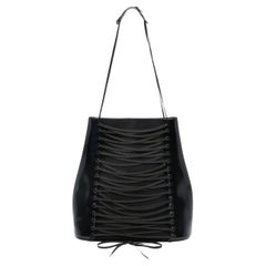 Jean Paul Gaultier Black Corset Leather Shoulder Bag