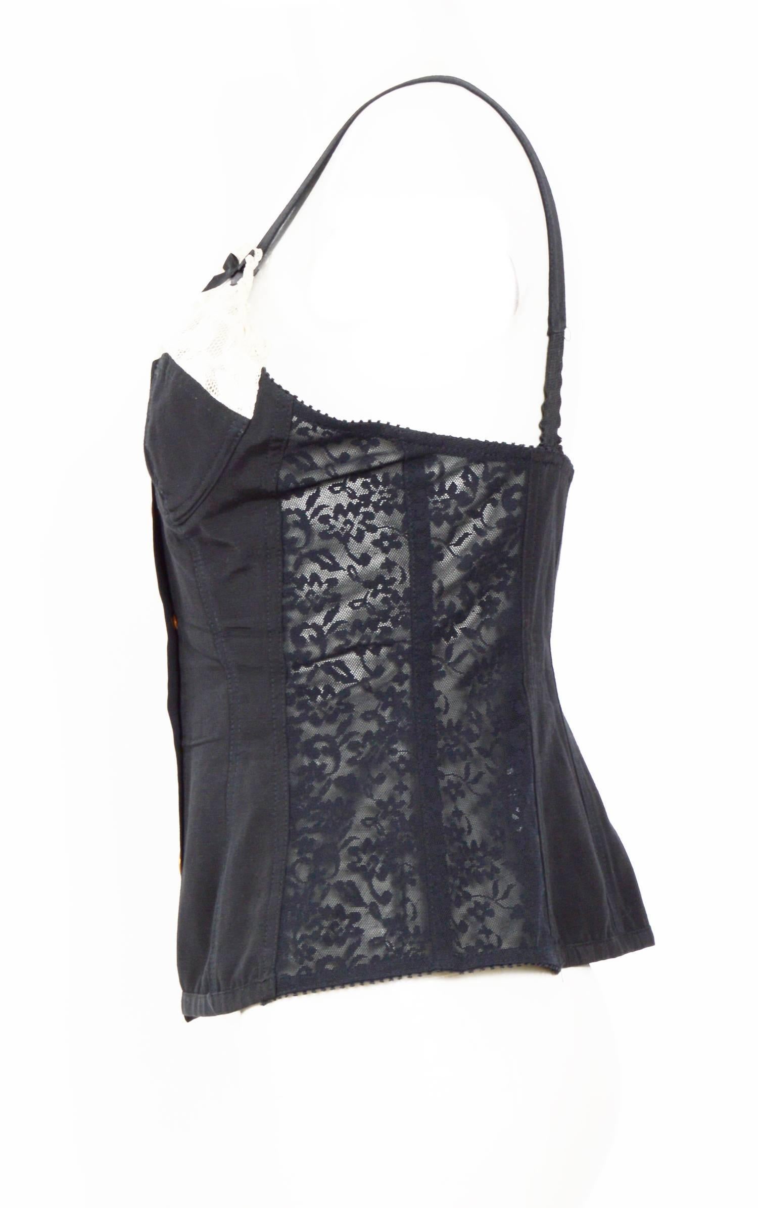 Black Jean Paul Gaultier vintage black corset top, 1980's