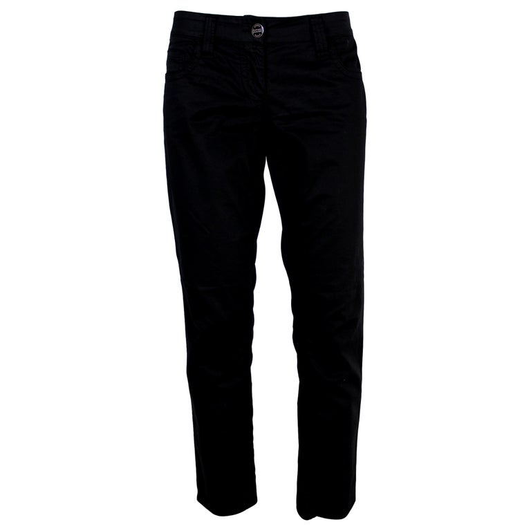 Jean Paul Gaultier Black Cotton Denim Low Waist Straight Pants For Sale ...