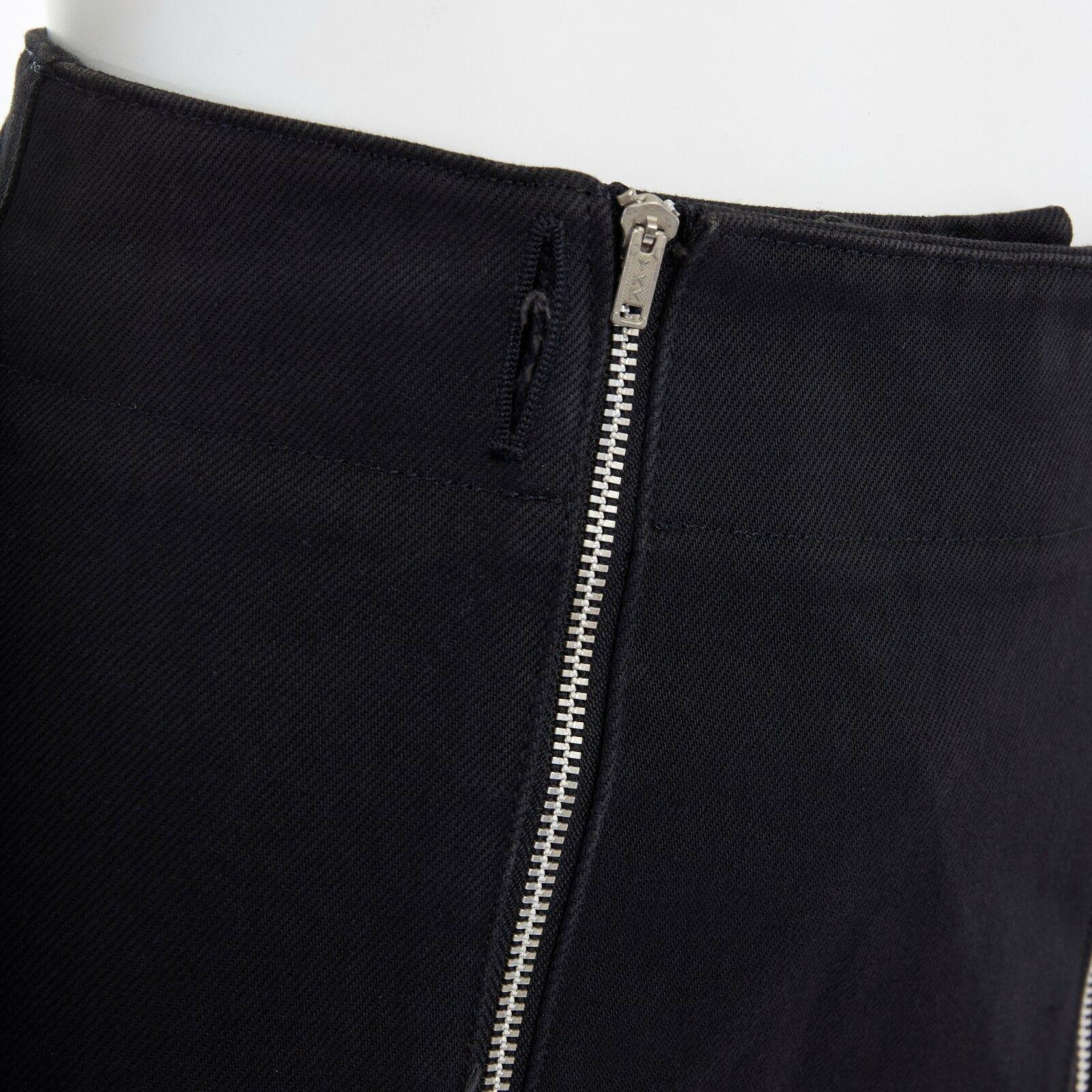 JEAN PAUL GAULTIER black cotton dual zip circle stitch padded bum skirt 25