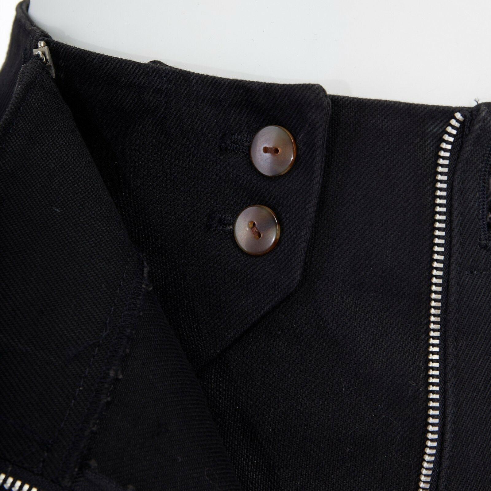 Jean-Paul Gaultier - Jupe noire en coton rembourrée à double fermeture éclair et à double cercle, 25 po. en vente 6