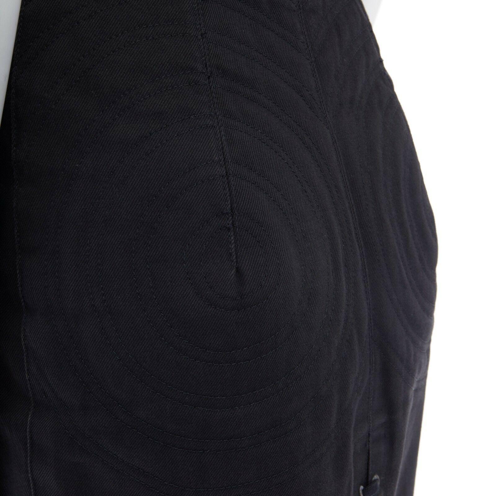 Jean-Paul Gaultier - Jupe noire en coton rembourrée à double fermeture éclair et à double cercle, 25 po. en vente 2