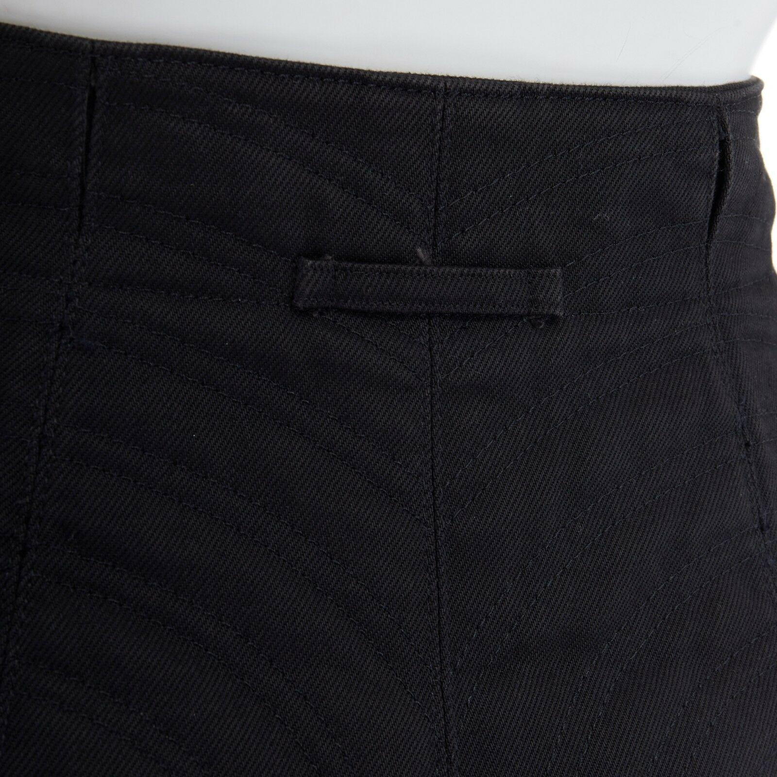 Jean-Paul Gaultier - Jupe noire en coton rembourrée à double fermeture éclair et à double cercle, 25 po. en vente 3