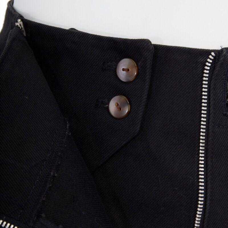 JEAN PAUL GAULTIER black cotton dual zip circle stitch padded bum skirt 25