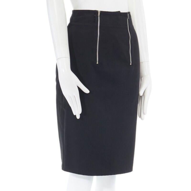 Black JEAN PAUL GAULTIER black cotton dual zip circle stitch padded bum skirt 25