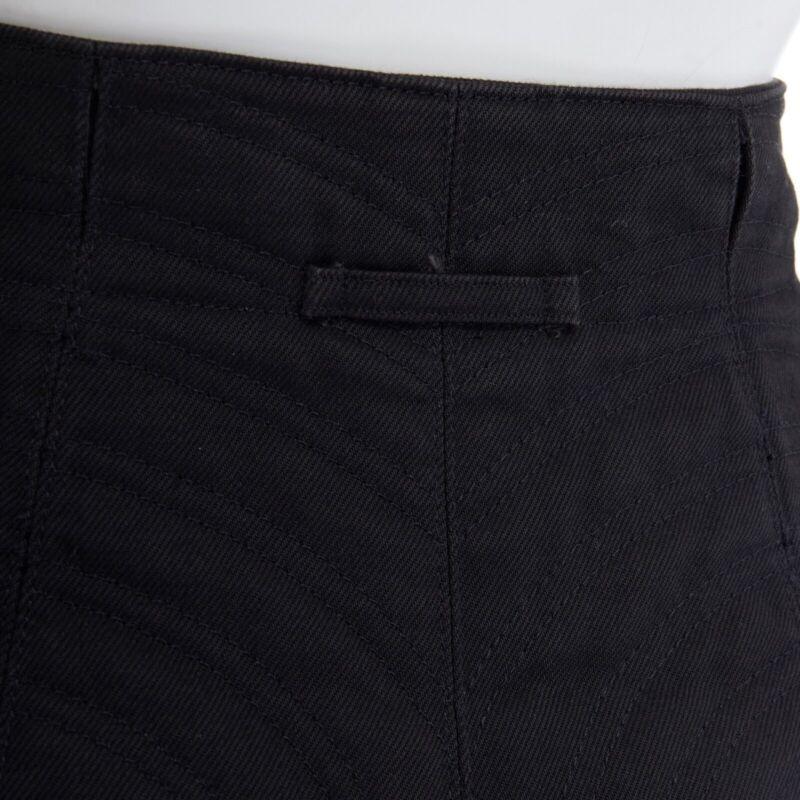JEAN PAUL GAULTIER black cotton dual zip circle stitch padded bum skirt 25