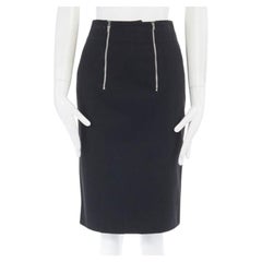 JEAN PAUL GAULTIER falda acolchada de algodón negro con doble cremallera y punto circular 25" XS