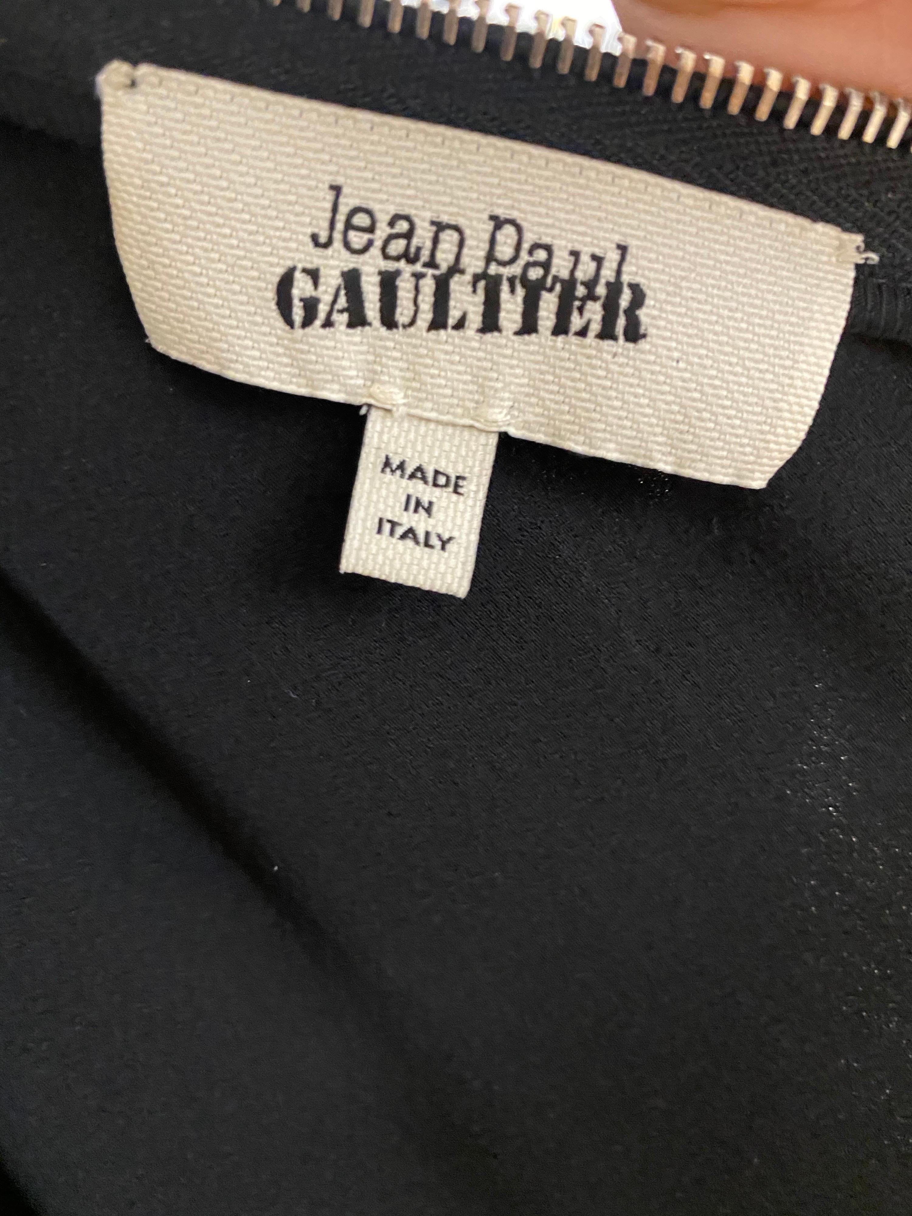 Jean Paul Gaultier Jeans - Vestito con cerniera in crepe nero 4