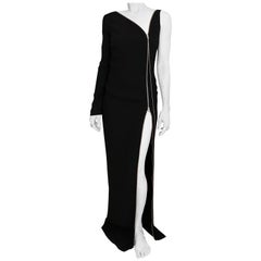 Jean Paul Gaultier Black Crepe Zipper Dress