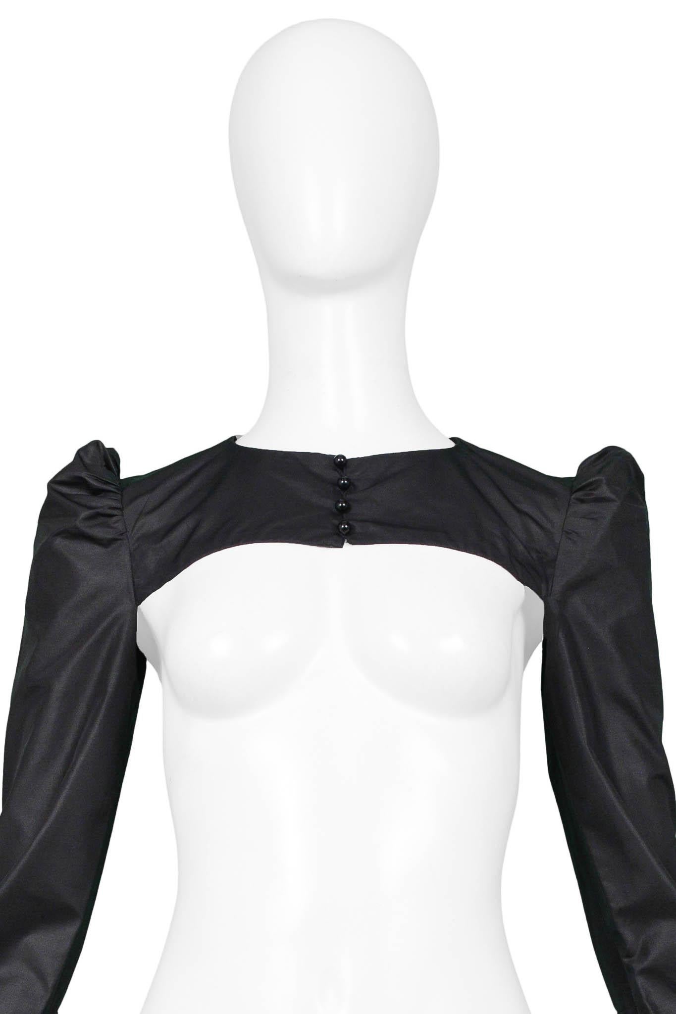 Jean Paul Gaultier Black Cropped Mini Jacket In Excellent Condition For Sale In Los Angeles, CA