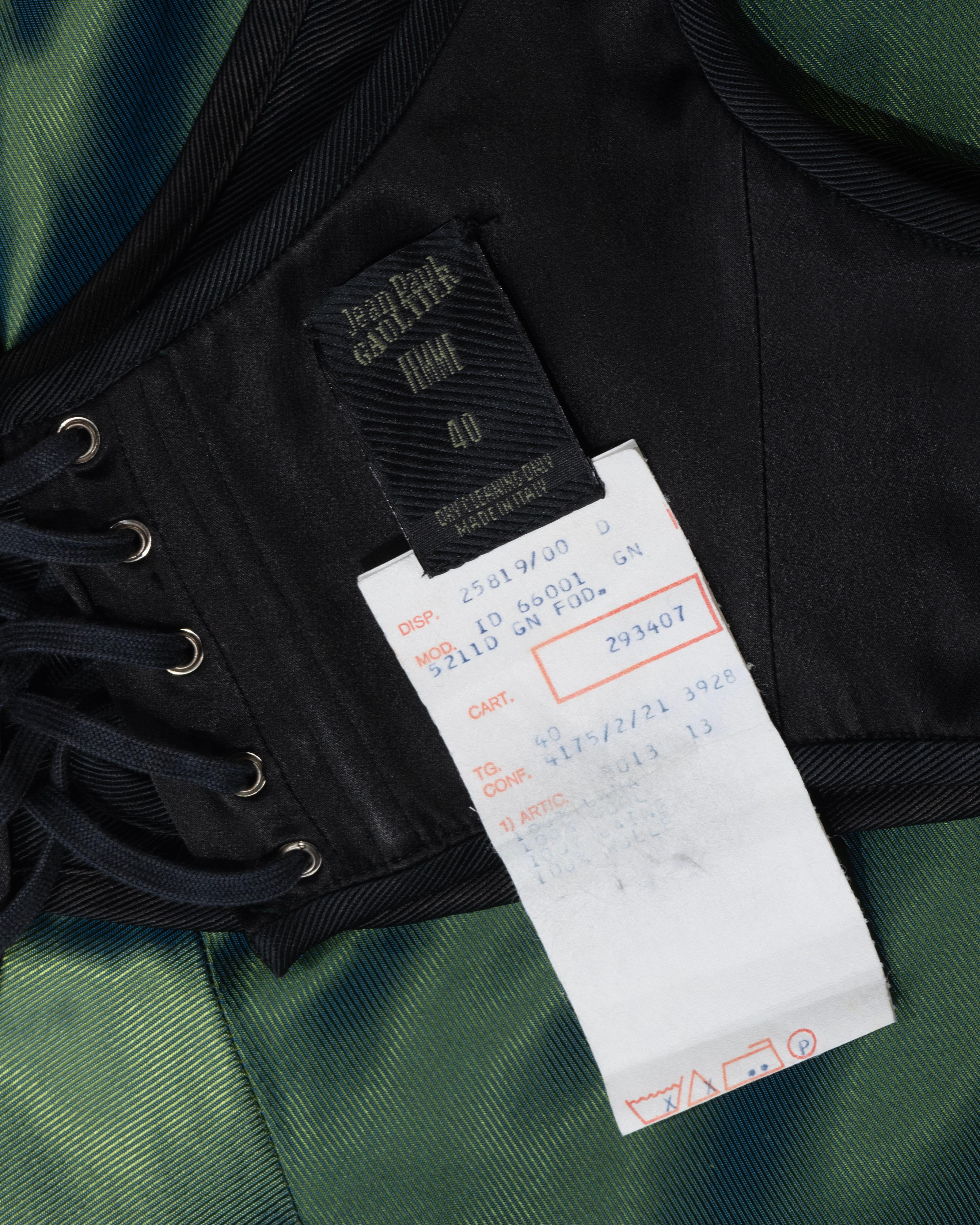 Jean Paul Gaultier Black Cut-Out Cone Bra and Midi Skirt Set, ss 1993 en vente 14