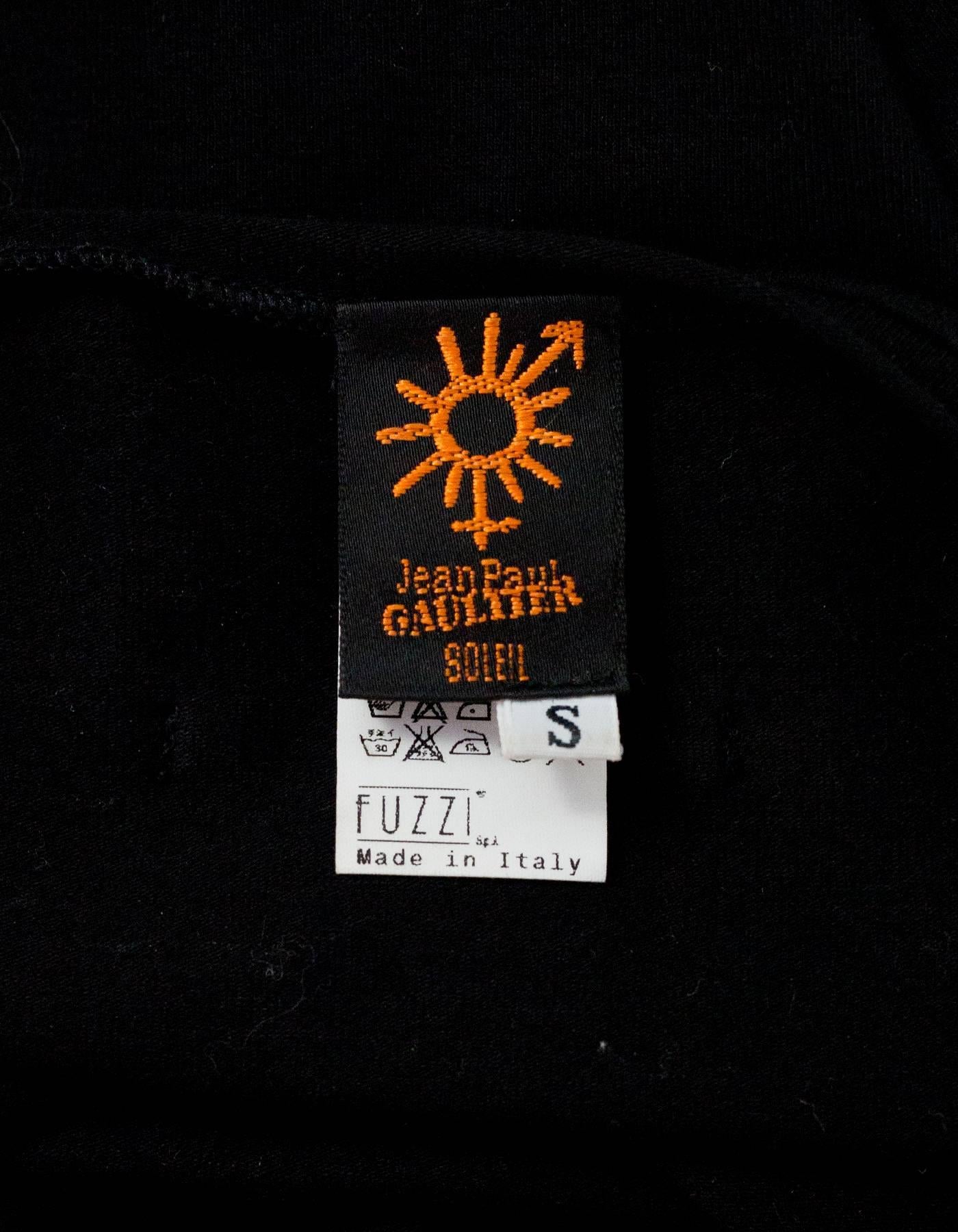 Jean Paul Gaultier Black Cut-Out Top Sz S In Good Condition In New York, NY