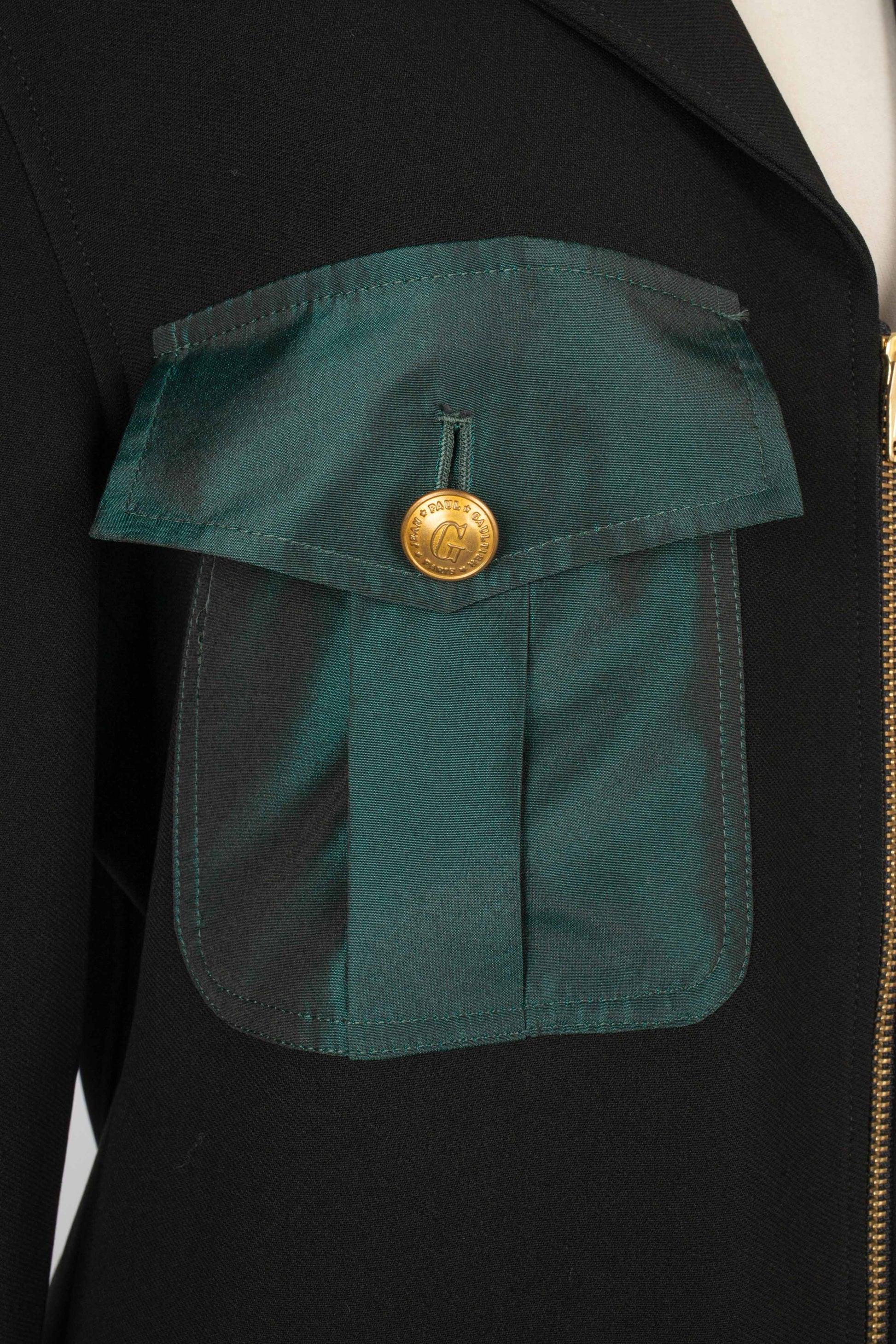 Jean-Paul Gaultier Black Fabric Jacket For Sale 2