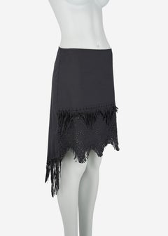 Jean Paul Gaultier Black Fringe & Laser-Cut Skirt, Spring/Summer 2003 IT40