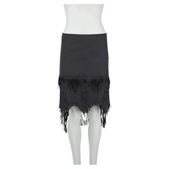 Jean Paul Gaultier Black Fringe & Laser-Cut Skirt, Spring/Summer 2003 IT40