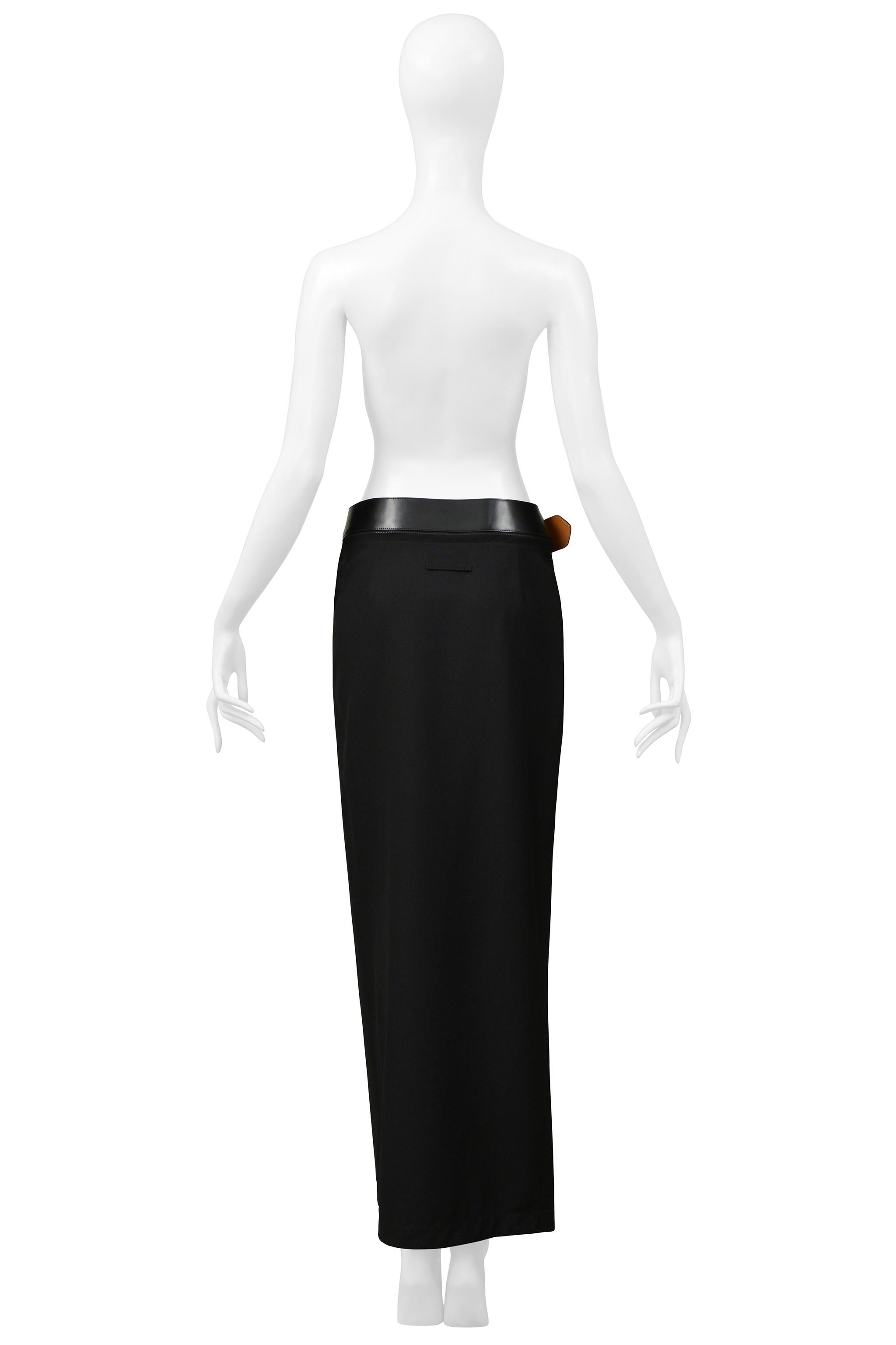 Jean Paul Gaultier Black Gabardine Skirt With Zipper And Belt 2
