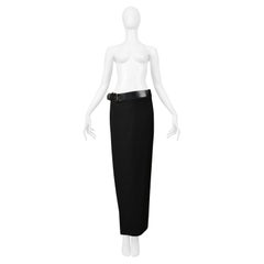 Jean Paul Gaultier Black Gabardine Skirt With Zipper And Belt