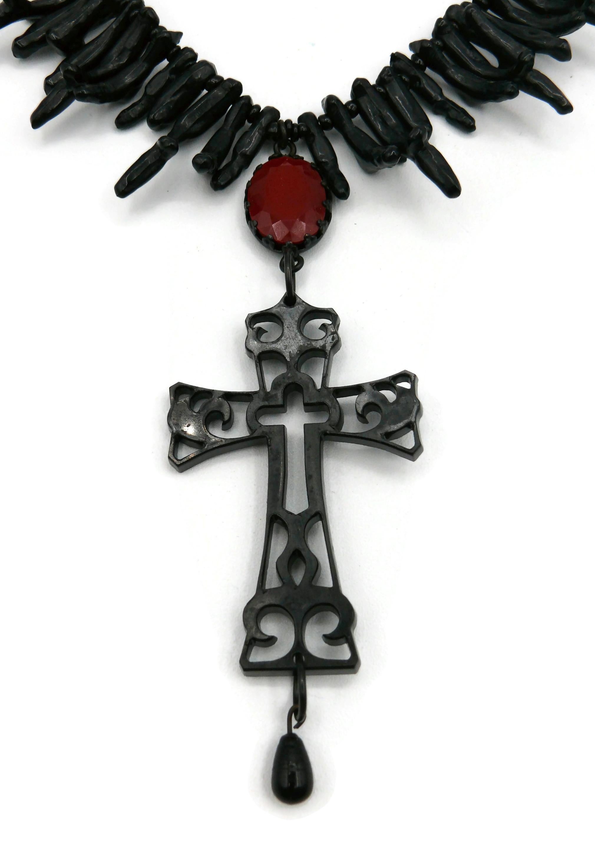 black gothic cross necklace