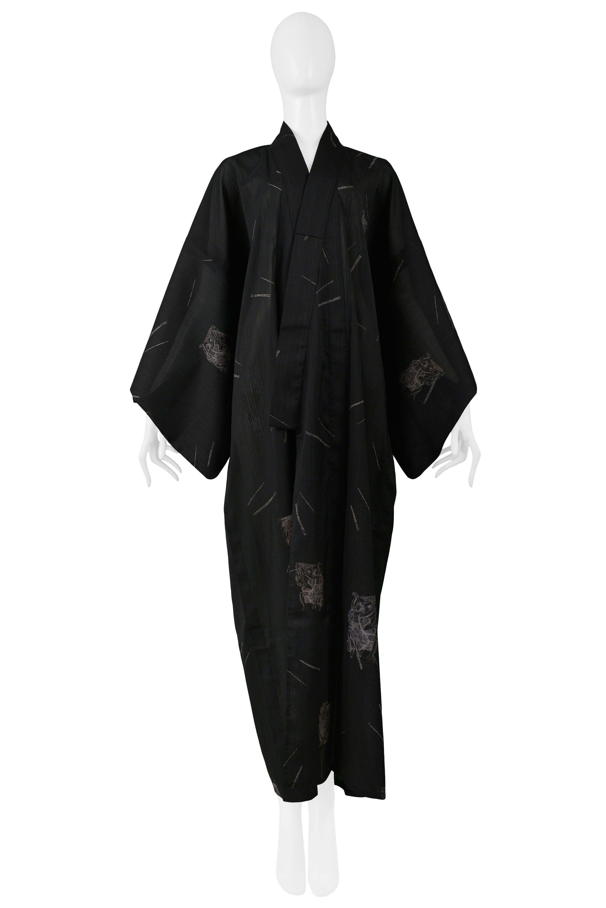 Women's Jean Paul Gaultier Black & Gray Dancers Kimono Robe 2002 For Sale