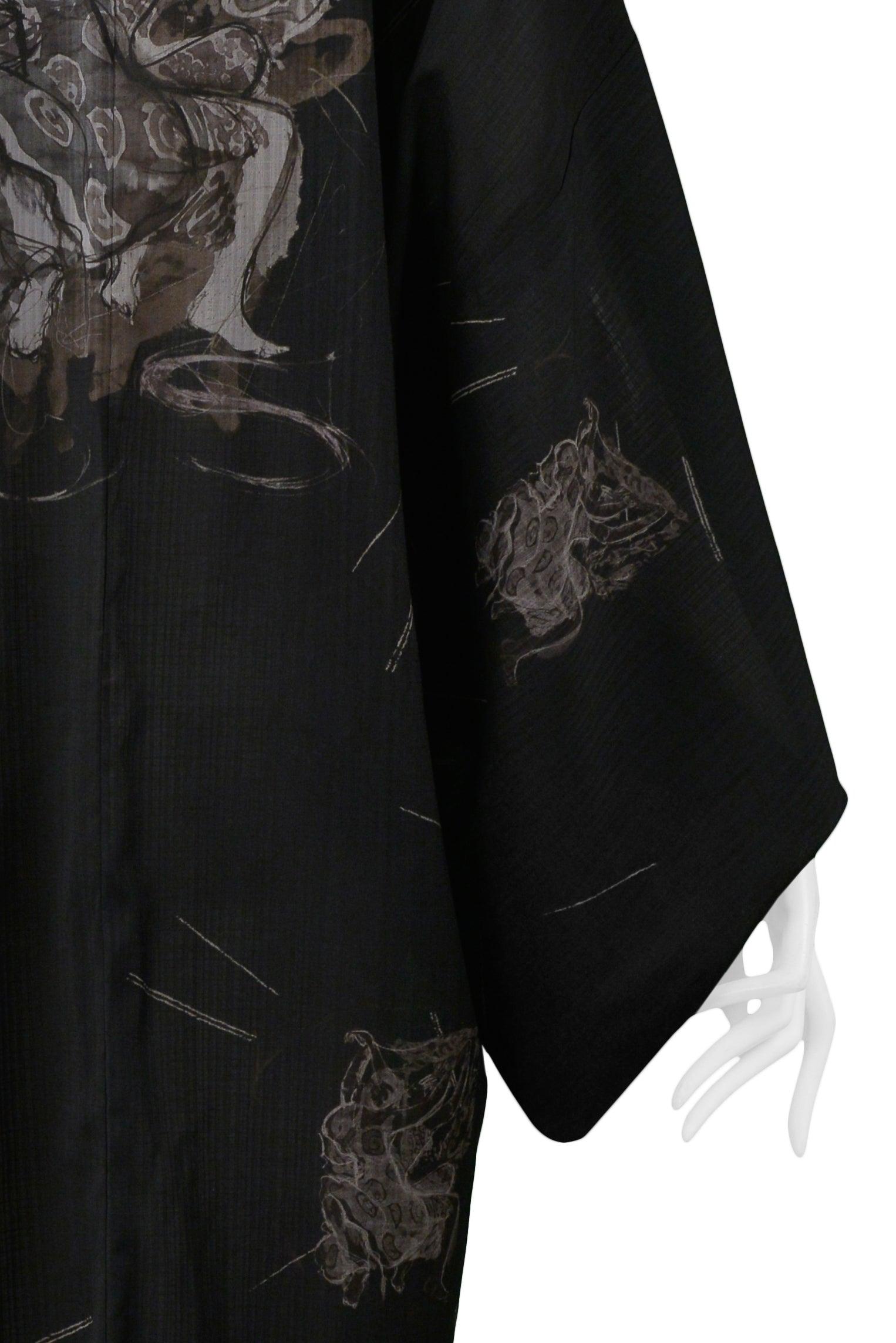 Jean Paul Gaultier Black & Gray Dancers Kimono Robe 2002 For Sale 3