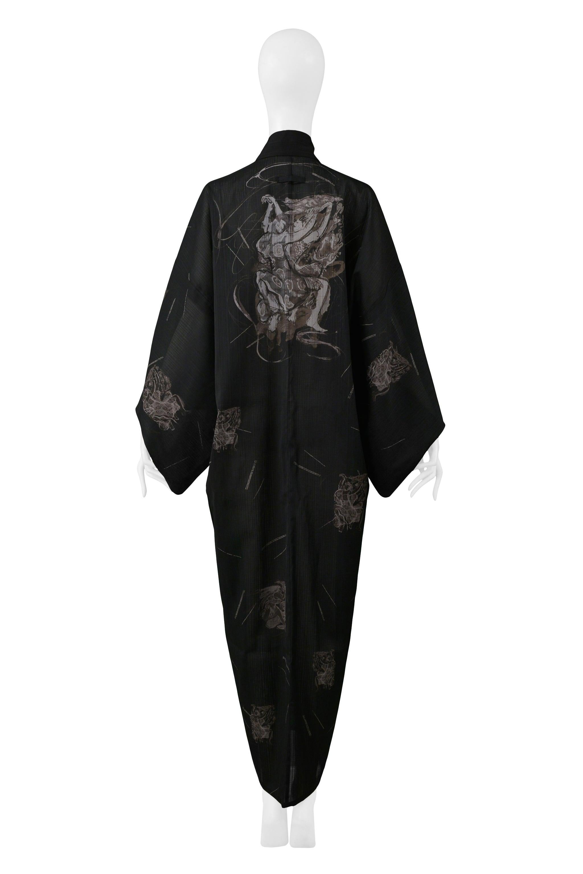 Jean Paul Gaultier Robe Kimono des danseuses noir et gris 2002 en vente 2