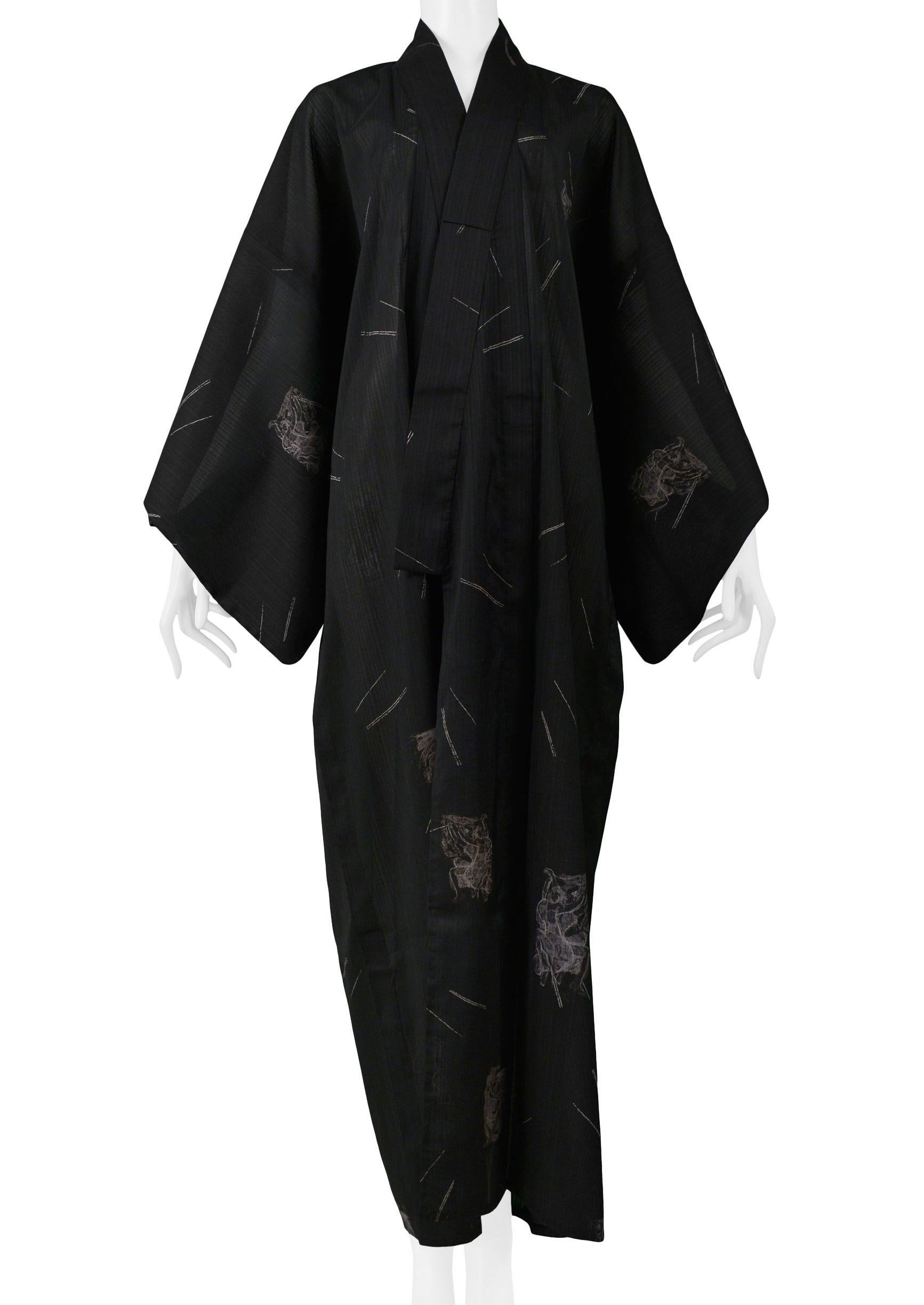 Jean Paul Gaultier Robe Kimono des danseuses noir et gris 2002 en vente 3