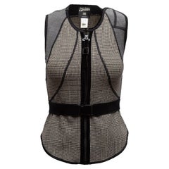 Jean Paul Gaultier Black & Grey Virgin Wool Houndstooth Vest