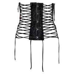 Corset à lacets en jacquard de coton noir Jean Paul Gaultier, P/E 2004