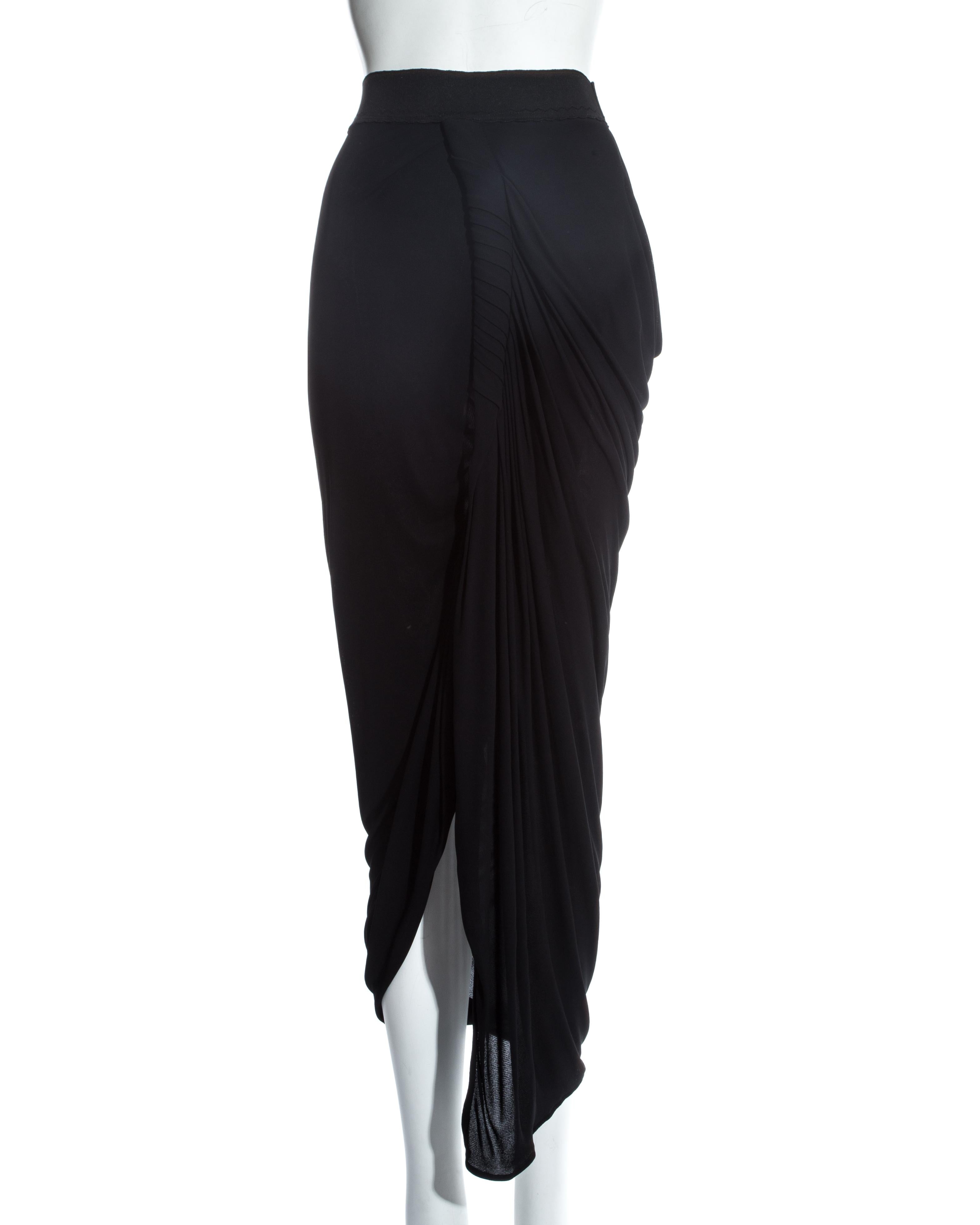 Black Jean Paul Gaultier black jersey draped evening skirt, ss 2009