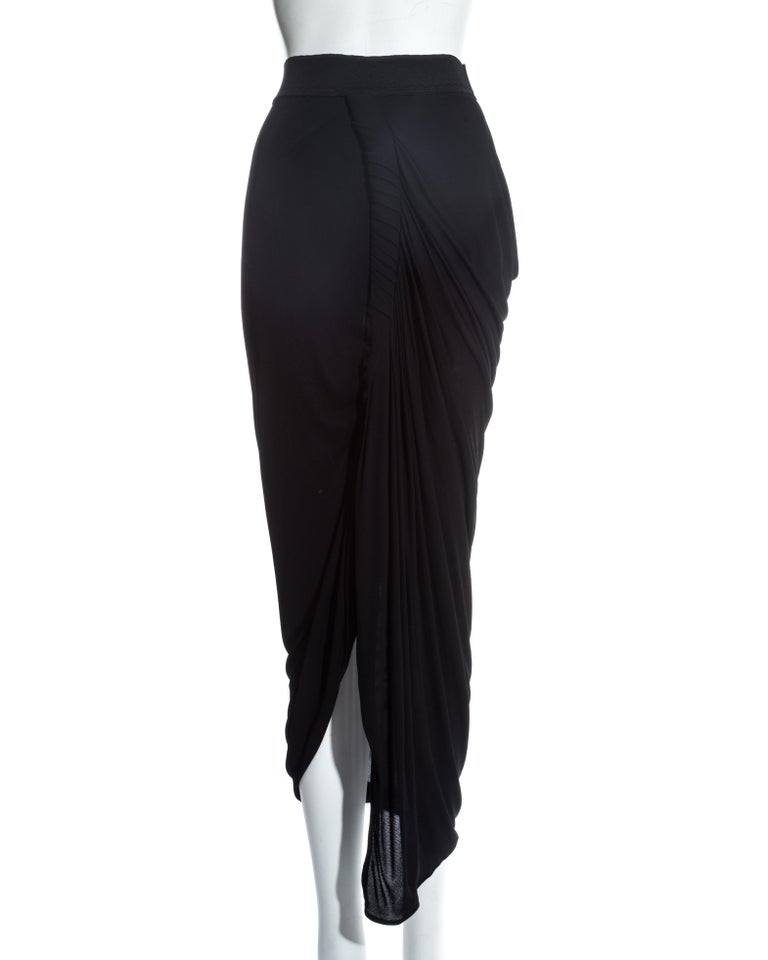 Jean Paul Gaultier black jersey draped evening skirt, ss 2009 at 1stDibs