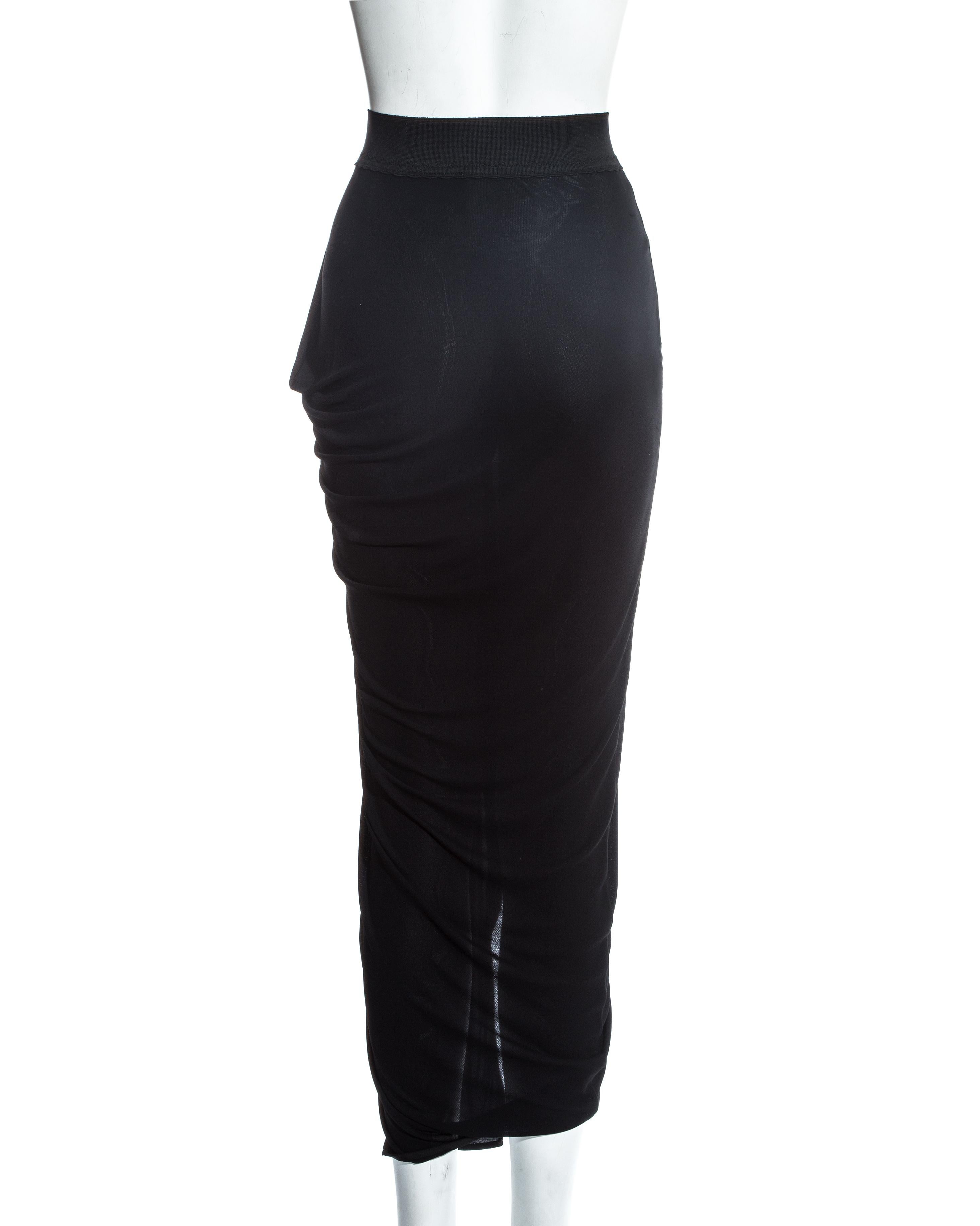 Jean Paul Gaultier black jersey draped evening skirt, ss 2009 In Good Condition In London, GB