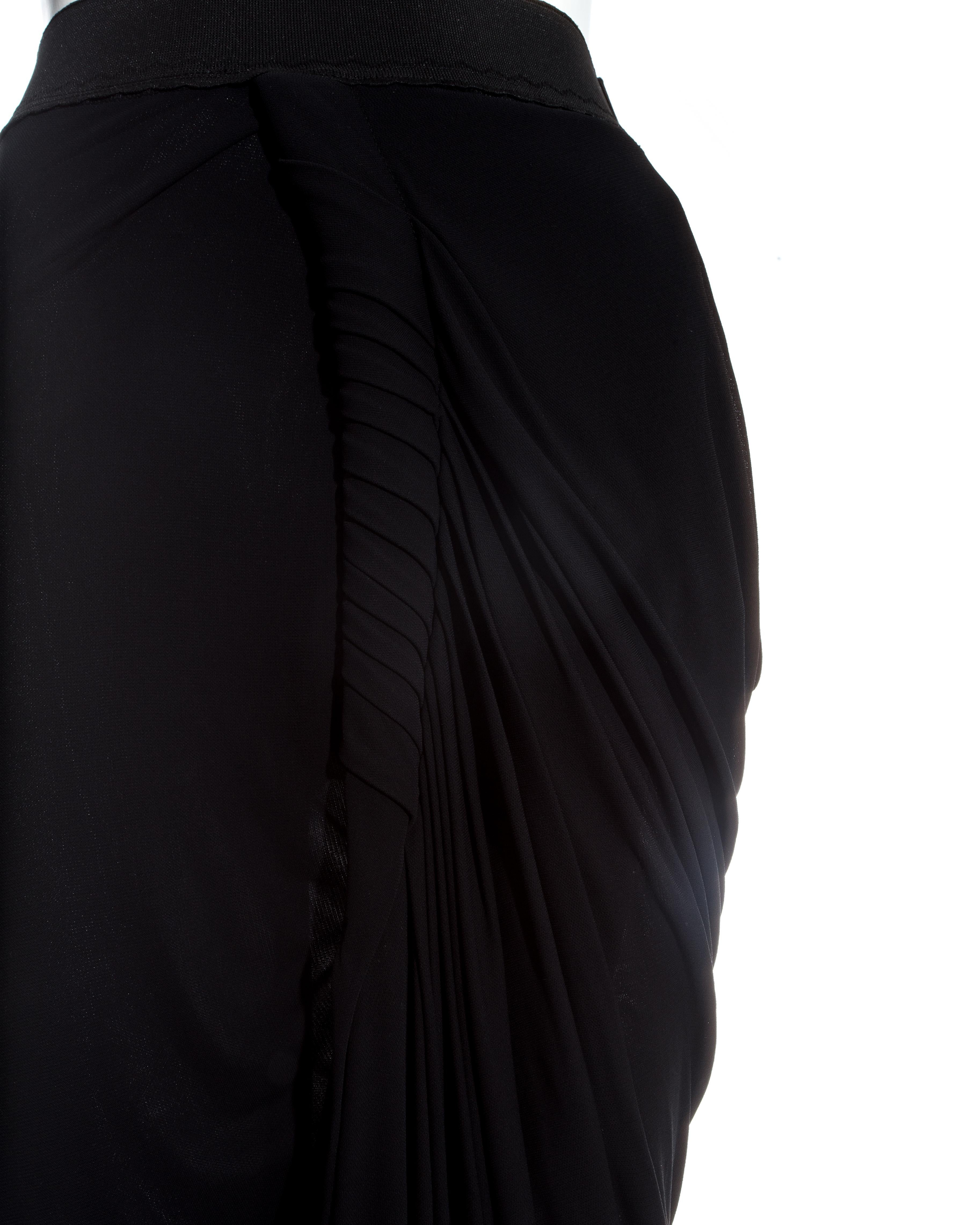 Men's Jean Paul Gaultier black jersey draped evening skirt, ss 2009