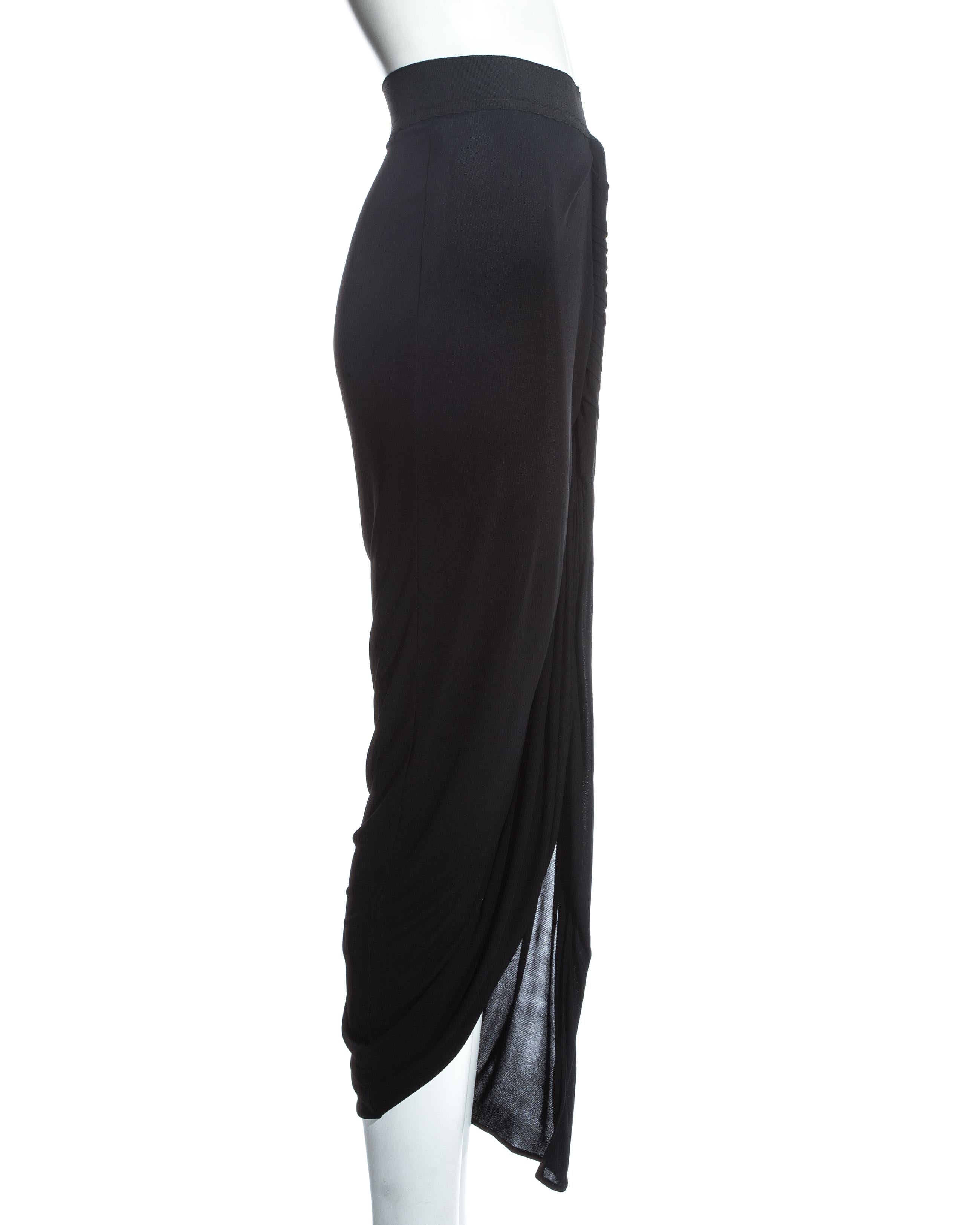 Jean Paul Gaultier black jersey draped evening skirt, ss 2009 2