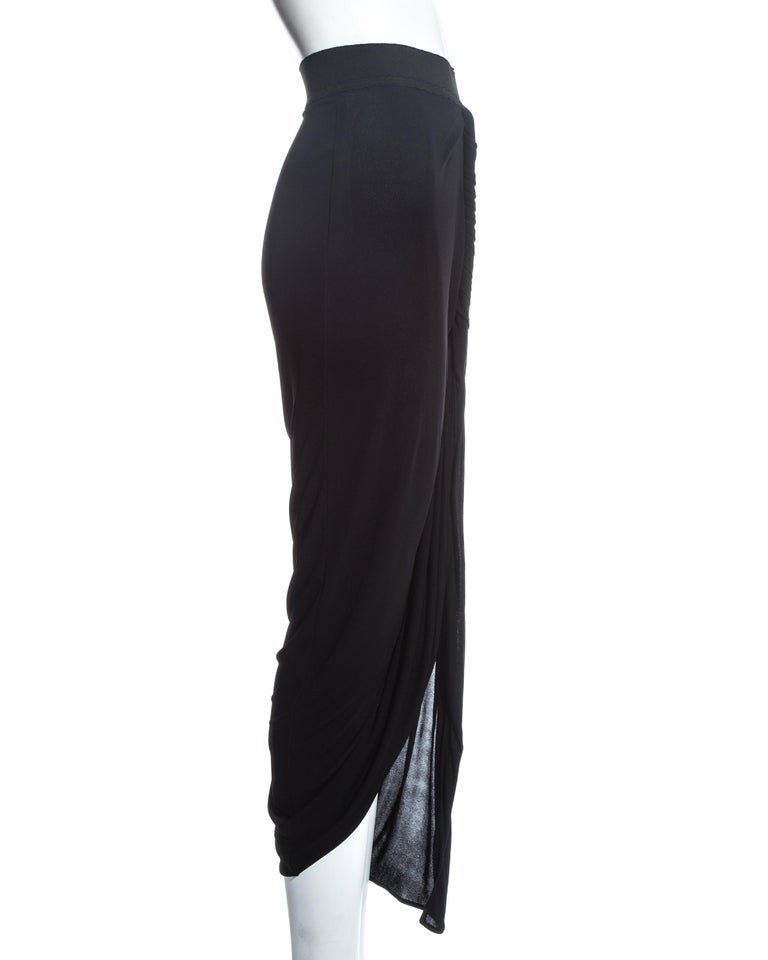 Jean Paul Gaultier black jersey draped evening skirt, ss 2009 at 1stDibs