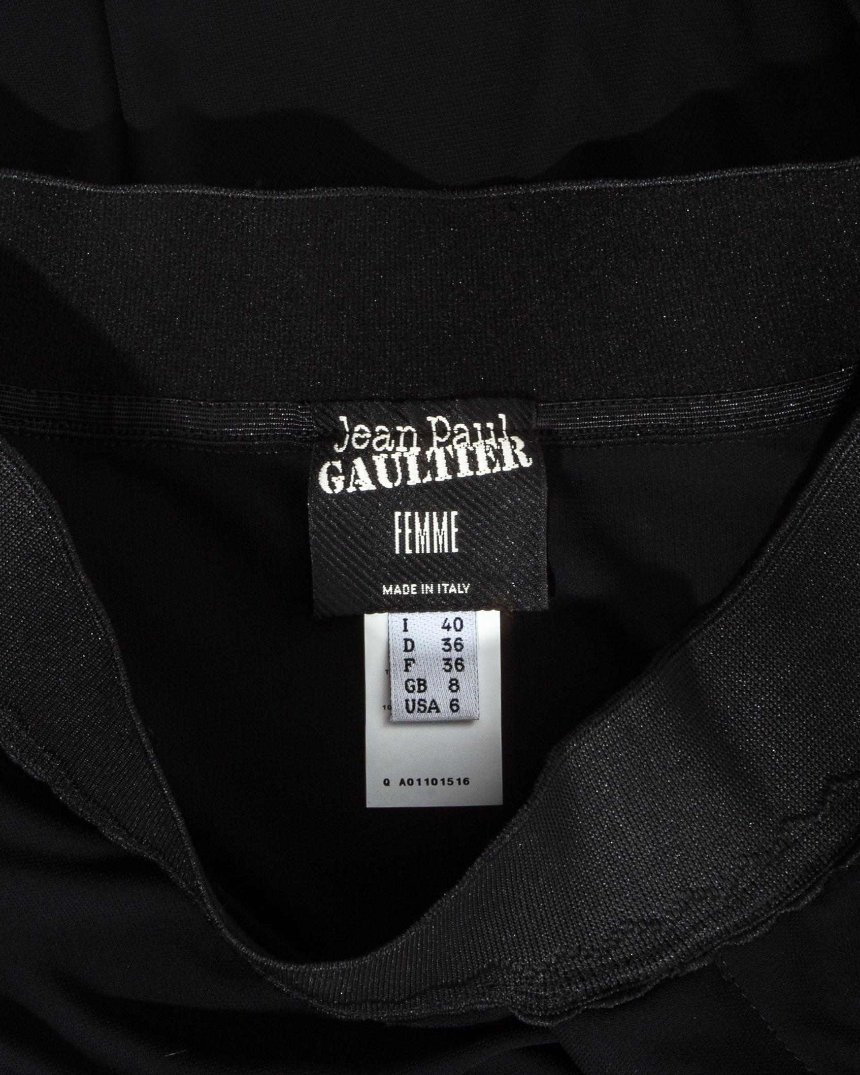 Jean Paul Gaultier black jersey draped evening skirt, ss 2009 3