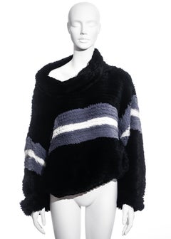 Jean Paul Gaultier black knitted fur oversized sweater, fw 2003
