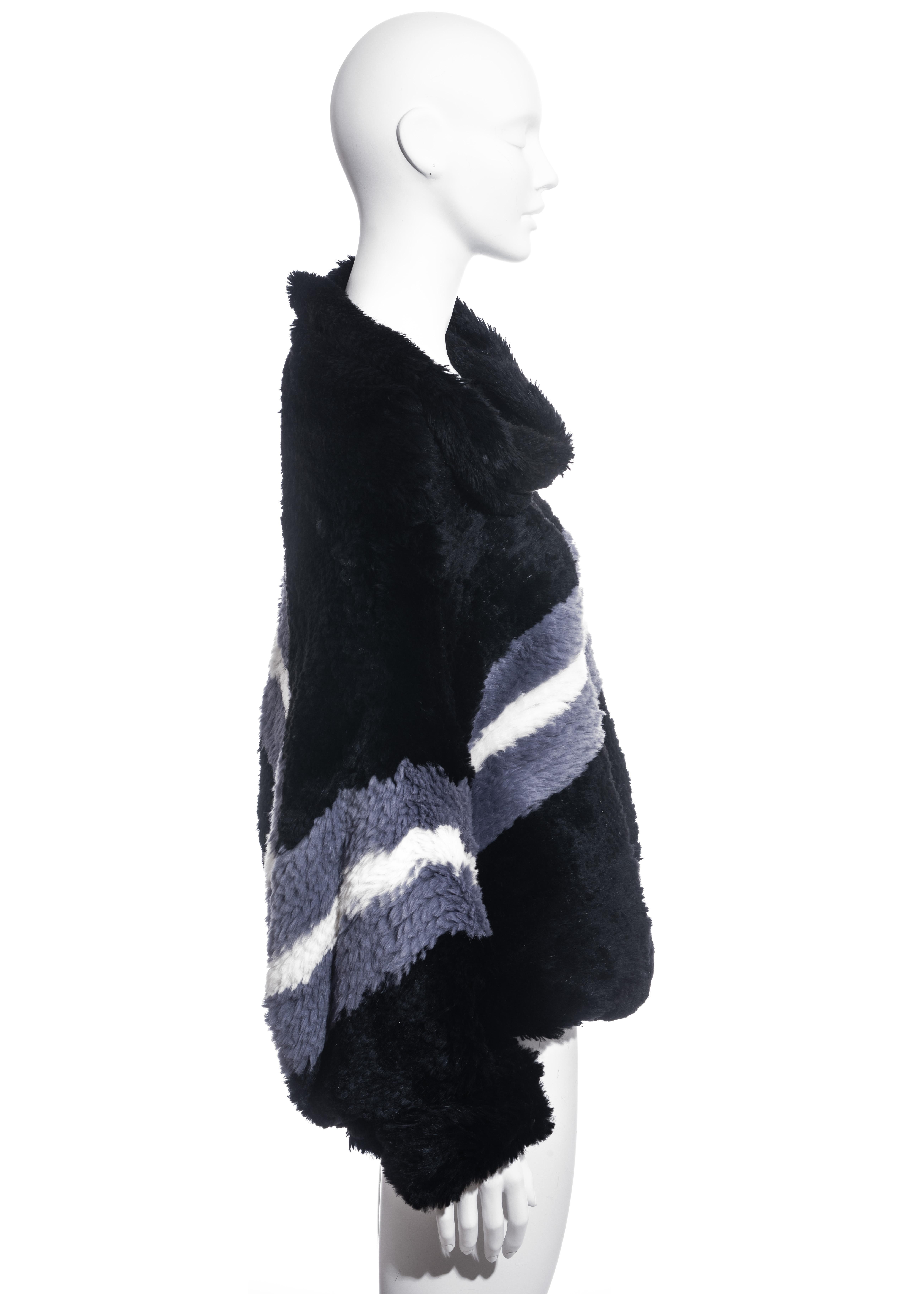 Black Jean Paul Gaultier black knitted fur oversized sweater, fw 2003 For Sale