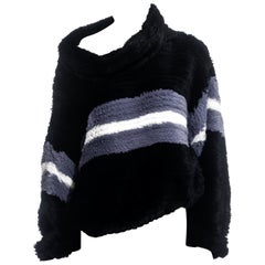 Jean Paul Gaultier black knitted fur oversized sweater, fw 2003