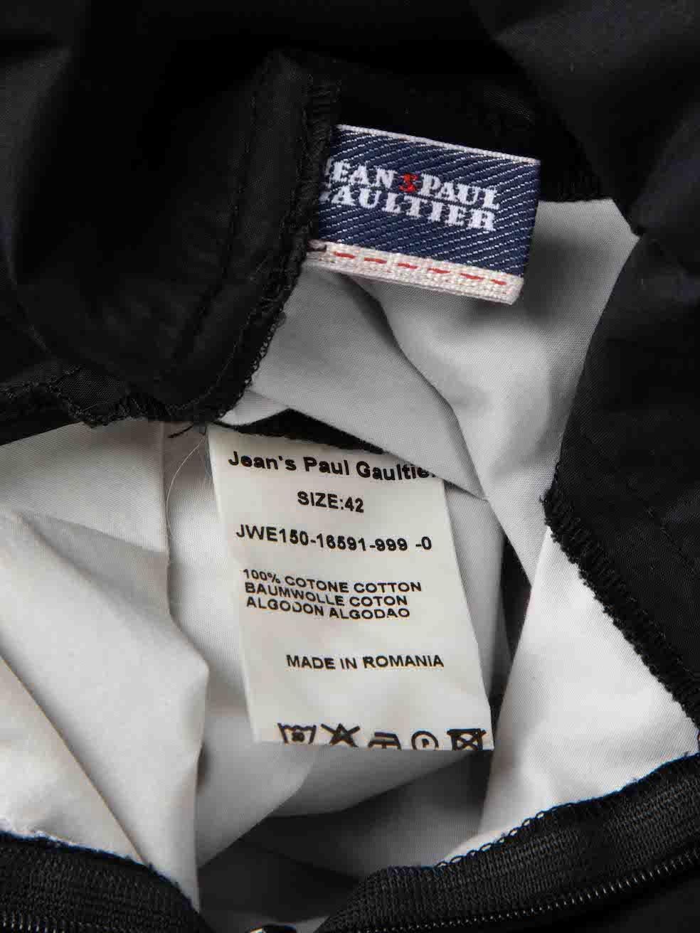 Jean Paul Gaultier Black Laser Cut Midi Skirt Size XL 4