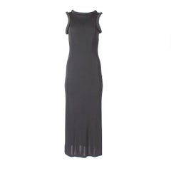 Jean Paul Gaultier black mesh dress with padded collar and shoulderseam AW1995